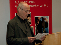 Prof. Walter Würdinger (Vorsitzender der Jury der AG III) gibt die Finalisten bekannt